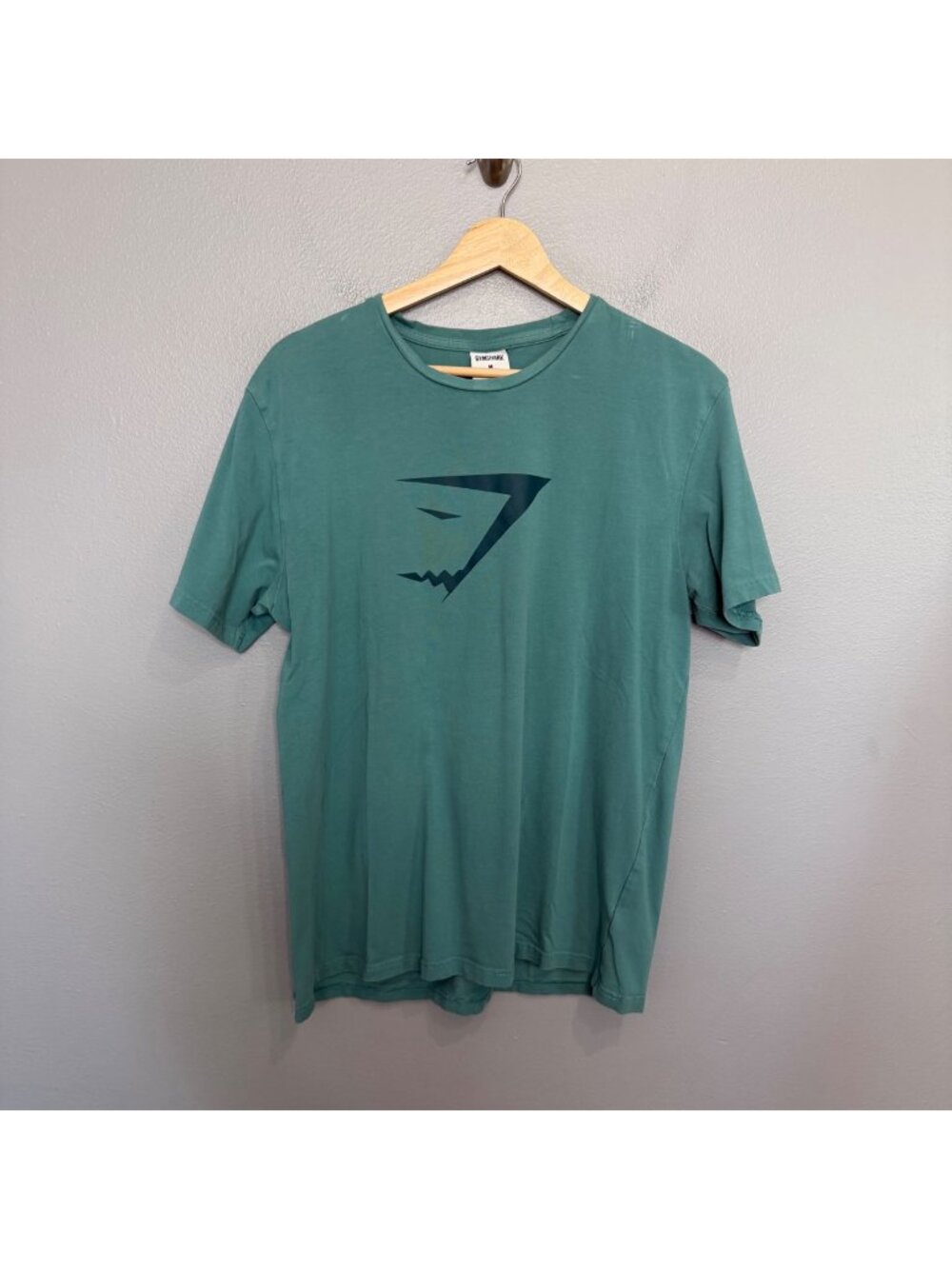 GYMSHARK sharkhead infill t-shirt in teal size M
